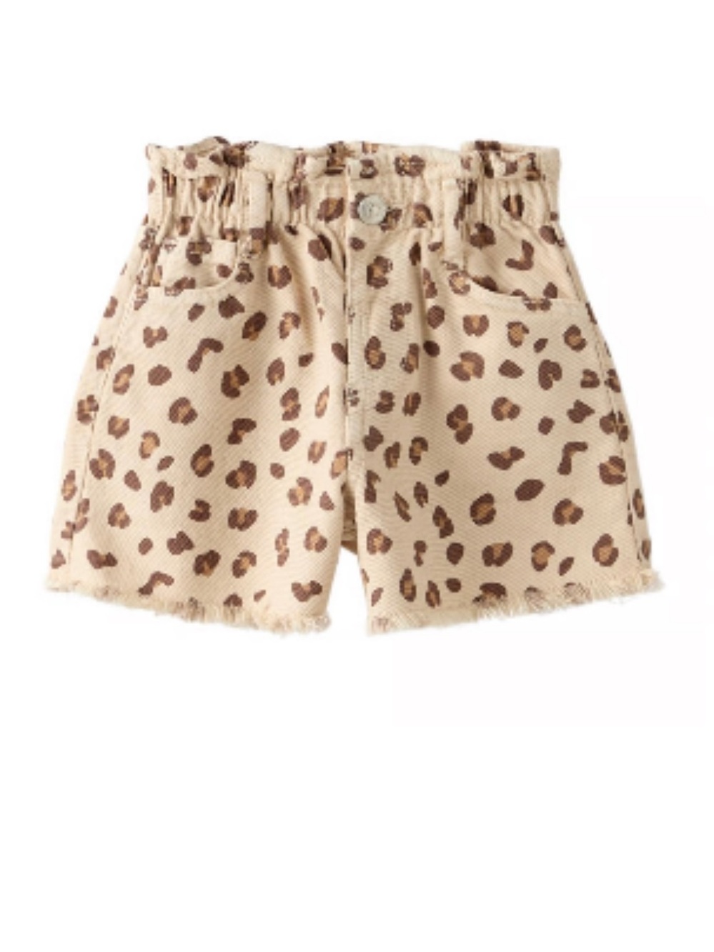 Zara Beige Leopard-Print Shorts
